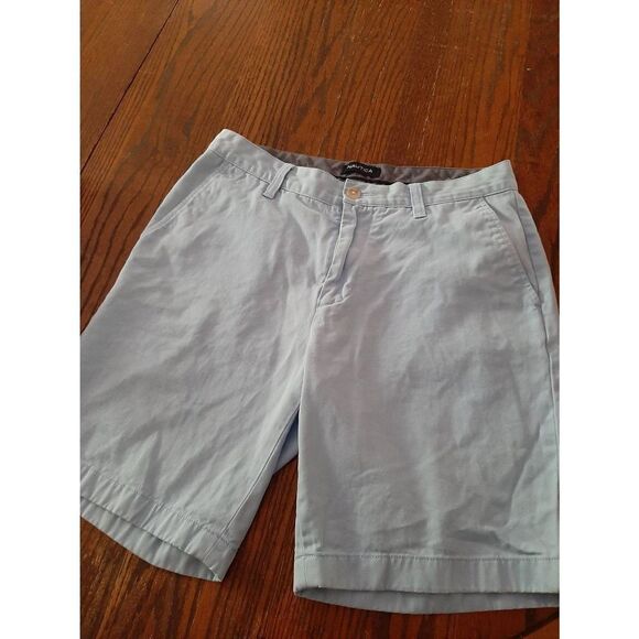 Mens 30W Nautica Light Blue The Deck Shorts Cotton Mid Rise Pockets Flat Front - Picture 1 of 3